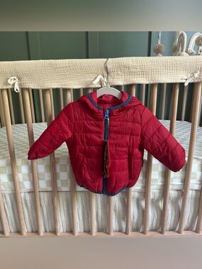 Essentials Red Hooded Puffer Jacket for Baby 3-6 months